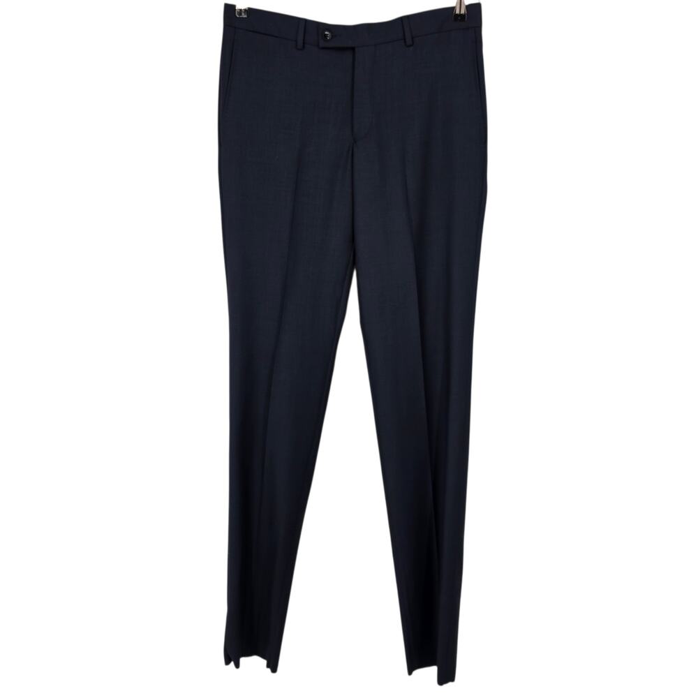 NWOT Ted Baker London Navy Blue Jim Flat Front Tapered Wool Dress Pants Size 33